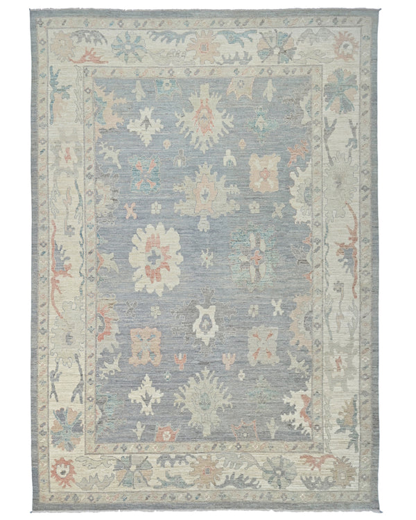 10x14 Gray Oushak Turkish Hand Knotted Soft Wool Area Rug